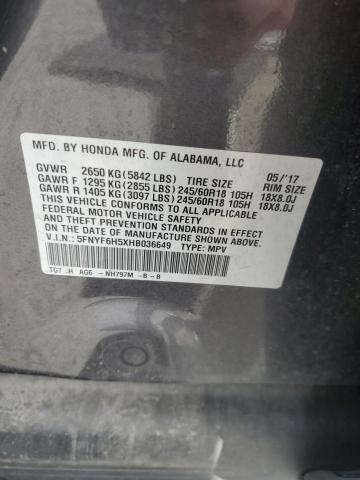 2017 HONDA PILOT EXL - 5FNYF6H5XHB036649