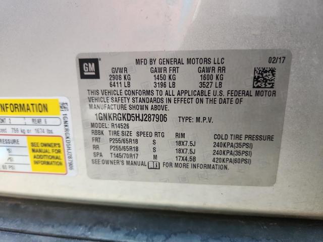 2017 CHEVROLET TRAVERSE L #3294119943