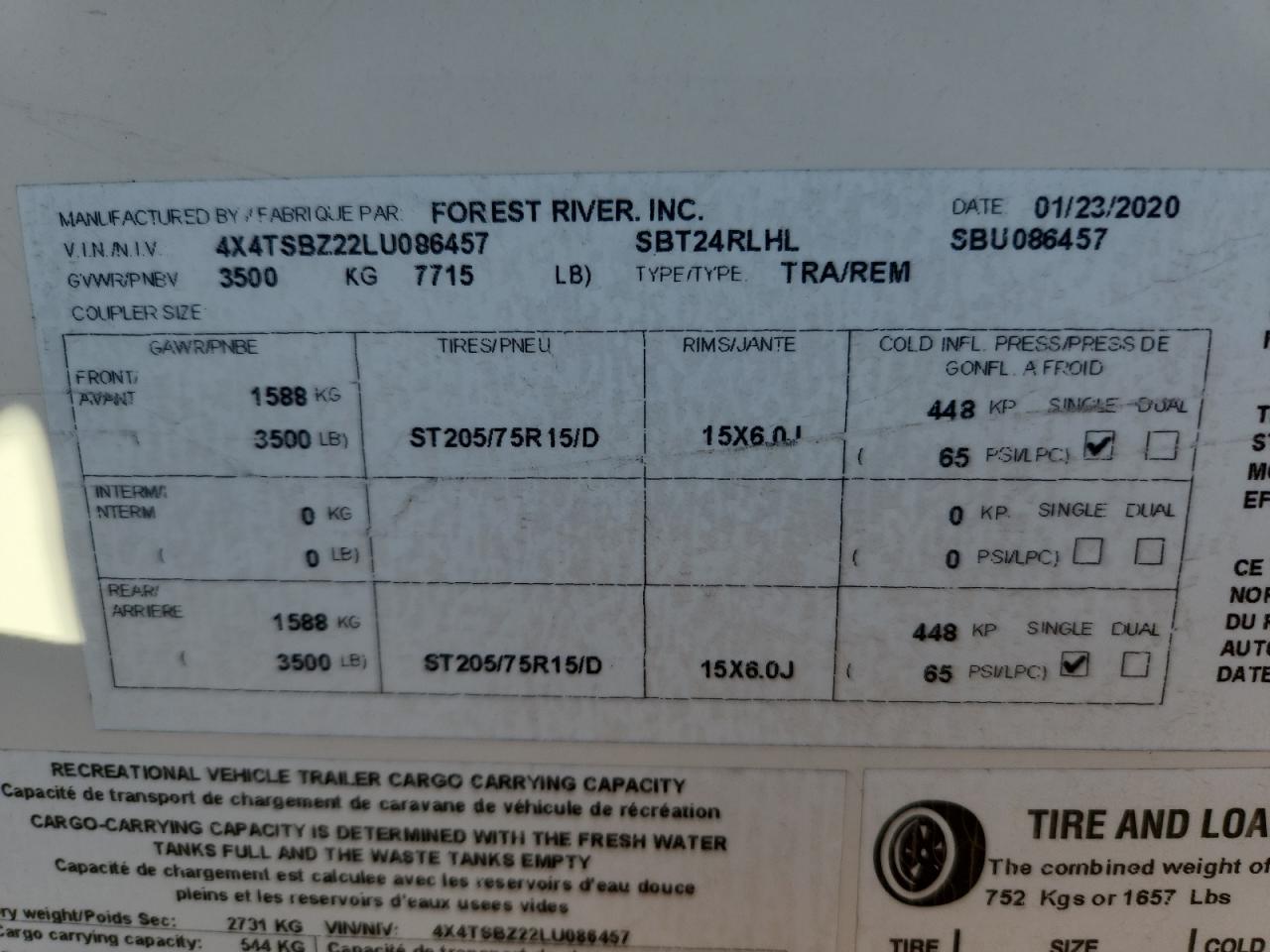 Lot #3286765283 2020 SALEMBYFORESTRIV HEMISPHERE 24RLHL