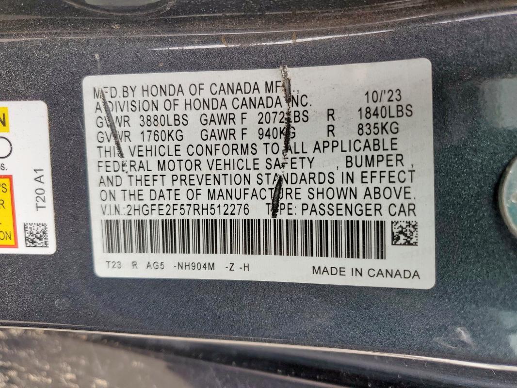 2024 HONDA CIVIC SPOR #3284122560