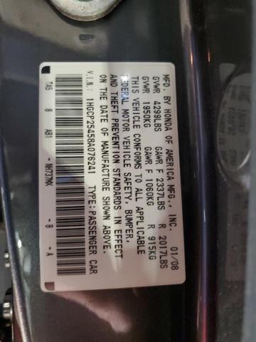 2008 HONDA ACCORD LXP #3303775422