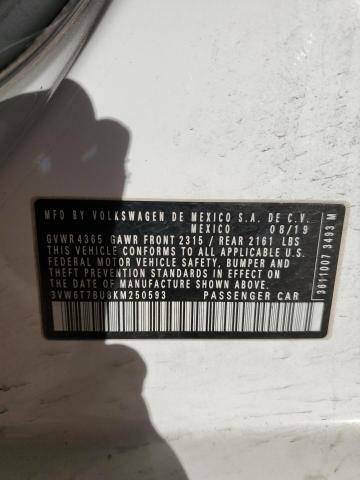 2019 VOLKSWAGEN JETTA GLI - 3VW6T7BU8KM250593