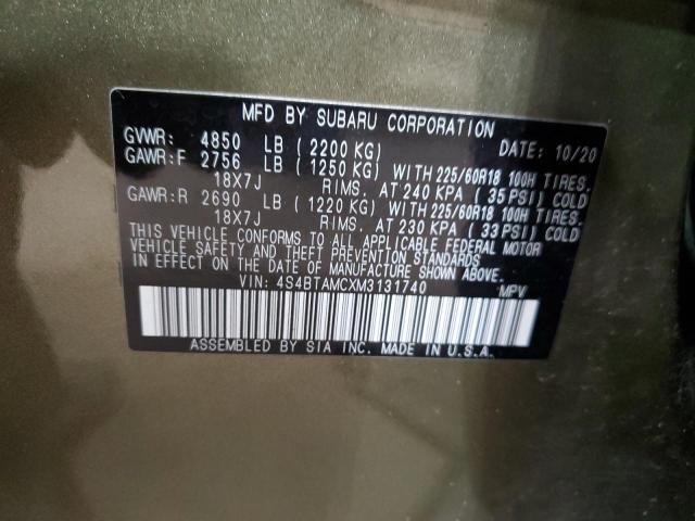 2021 SUBARU OUTBACK LIMITED 4S4BTAMCXM3131740