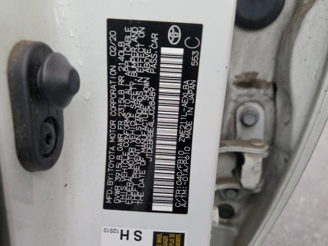 2020 TOYOTA COROLLA LE JTDEBRBE4LJ028489