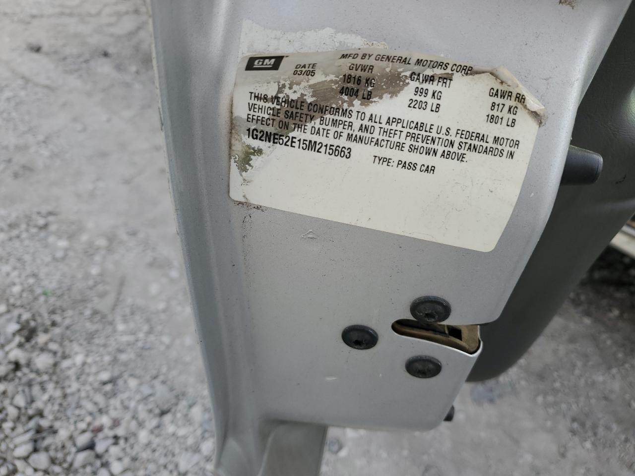 Lot #3280523145 2005 PONTIAC GRAND AM S