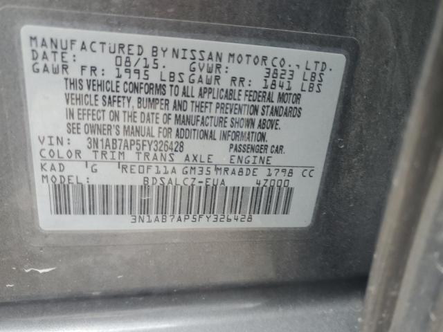 2015 NISSAN SENTRA S - 3N1AB7AP5FY326428
