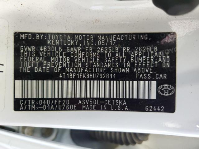 2017 TOYOTA CAMRY LE 4T1BF1FK8HU792811