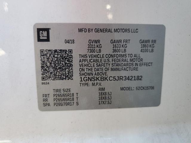 2018 CHEVROLET TAHOE K150 1GNSKBKC5JR342182