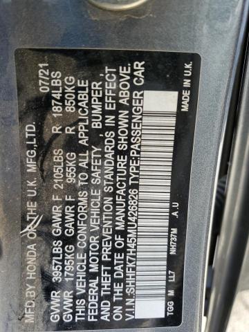 2021 HONDA CIVIC SPOR SHHFK7H45MU426826