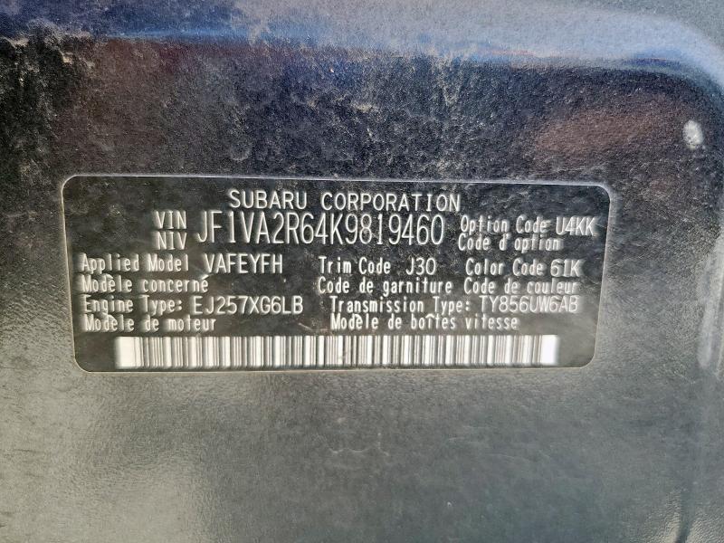 2019 SUBARU WRX STI - JF1VA2R64K9819460