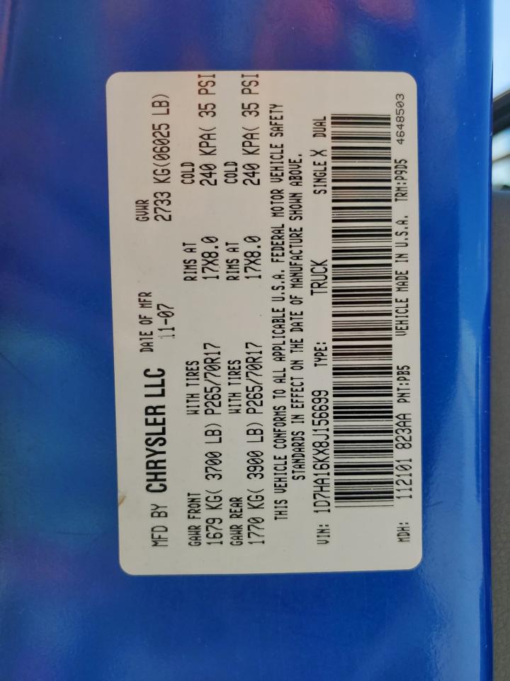 Lot #3279869268 2008 DODGE RAM 1500 S