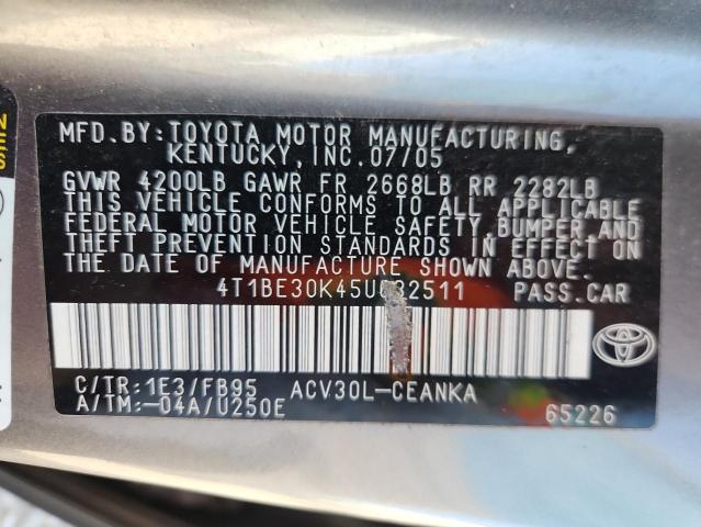 2005 TOYOTA CAMRY LE #3285024392
