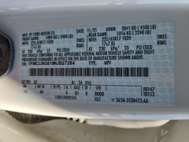 2021 FORD ESCAPE SE - 1FMCU9G61MUB27284