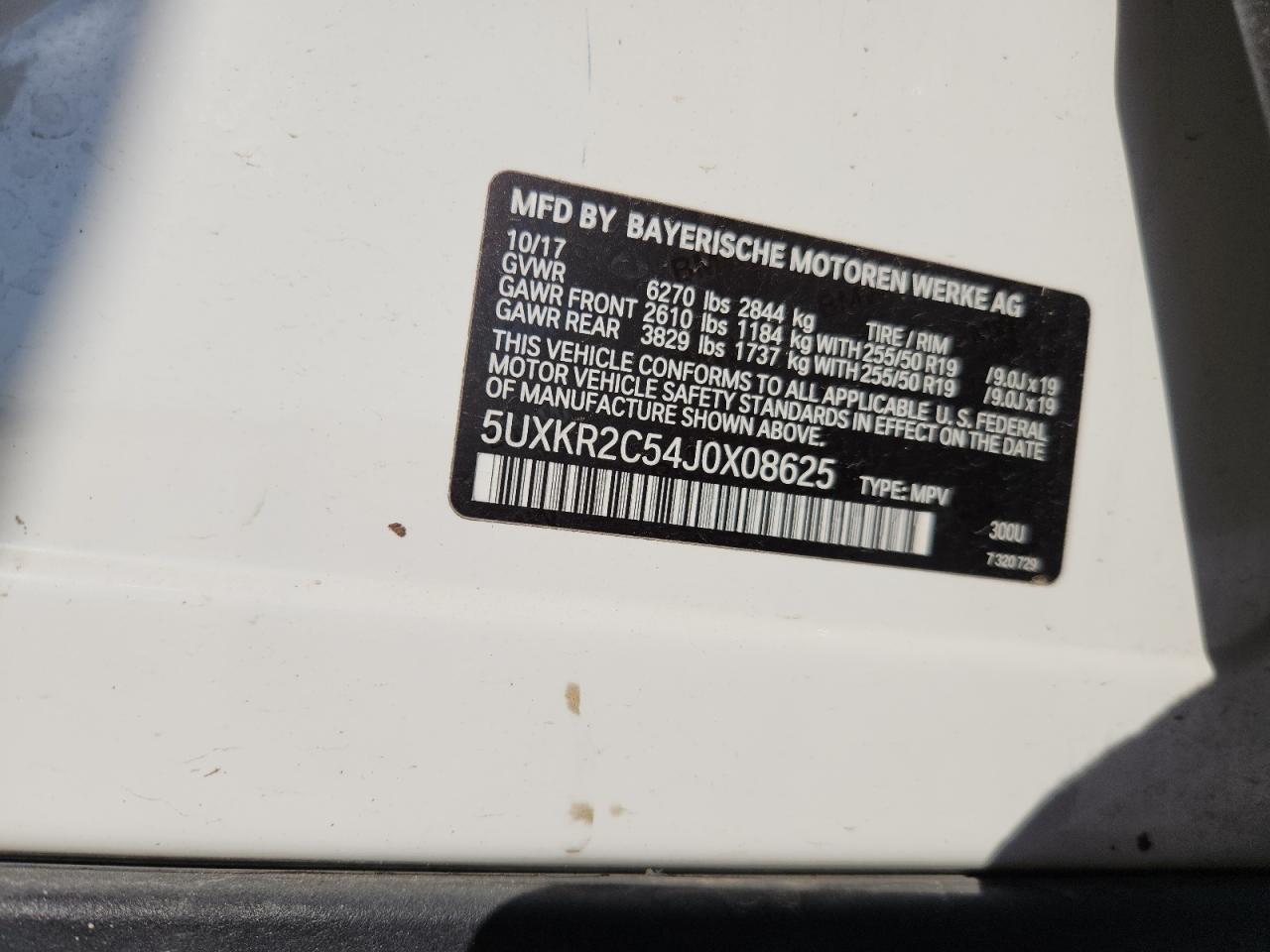 Lot #3269756699 2018 BMW X5 SDRIVE3