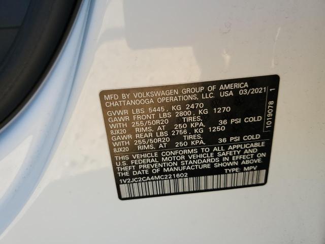 2021 VOLKSWAGEN ATLAS CROS - 1V2JC2CA4MC221602