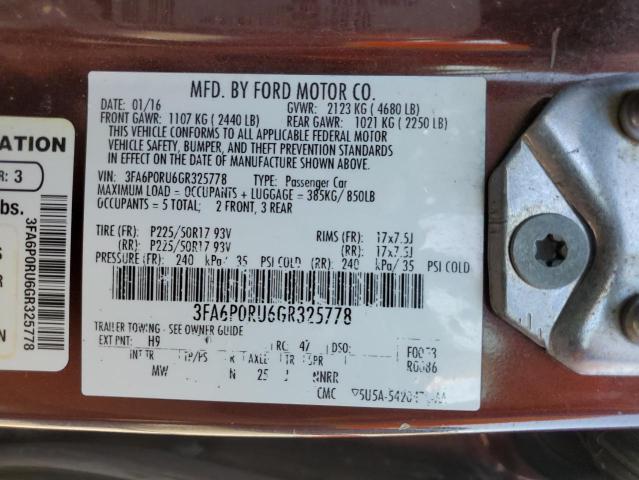 2016 FORD FUSION TITANIUM HEV - 3FA6P0RU6GR325778