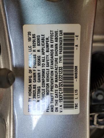 2020 HONDA CIVIC EX 19XFC1F32LE221233