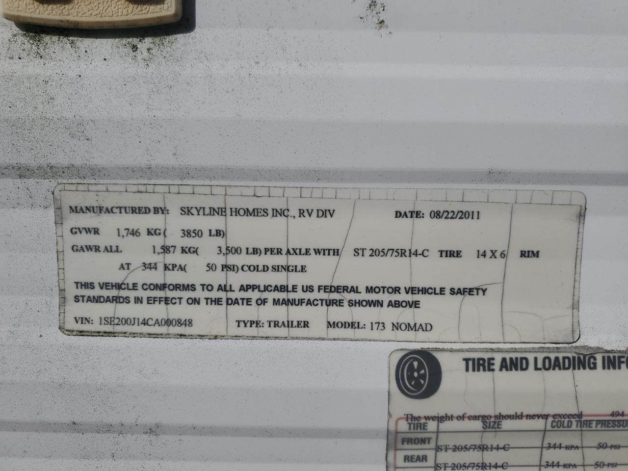 Lot #3273832354 2012 NOMAD 173