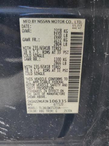 2018 NISSAN MURANO S 5N1AZ2MG4JN106335