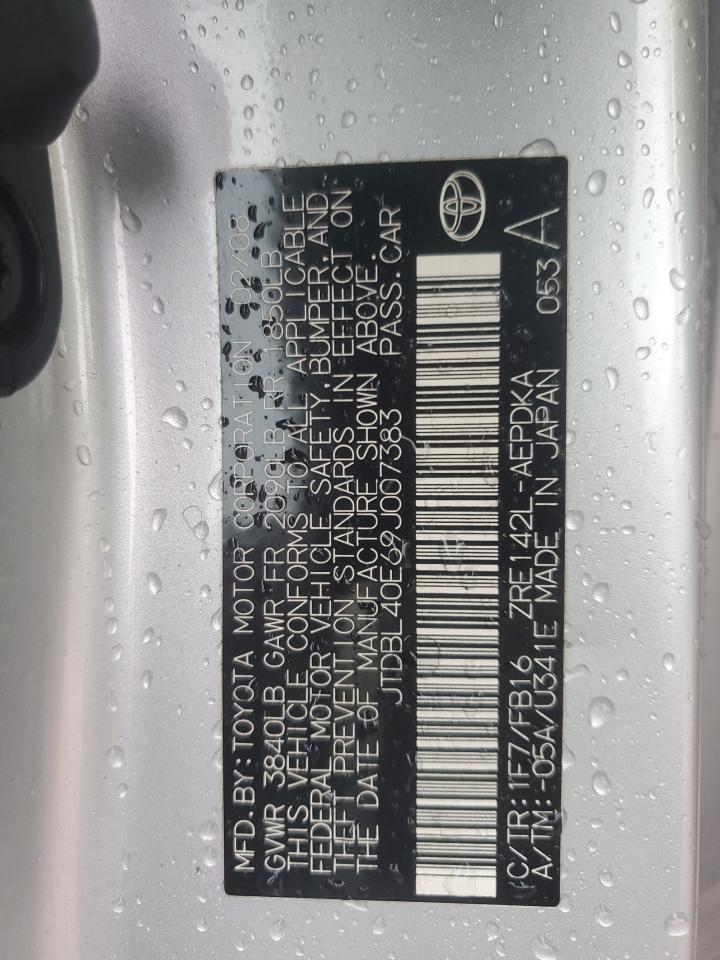 Lot #3281610400 2009 TOYOTA COROLLA BA