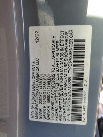 2022 HONDA ACCORD SPO - 1HGCV1F37NA122265