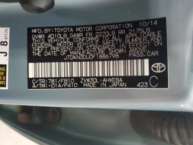 2015 TOYOTA PRIUS JTDKN3DU0F1886798