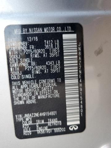 2017 INFINITI QX80 BASE JN8AZ2NE4H9154801