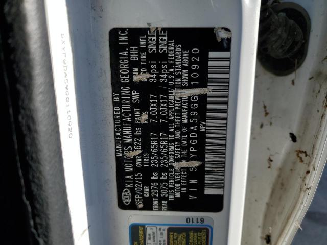 2016 KIA SORENTO LX 5XYPGDA59GG110920