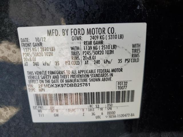 2013 FORD EDGE LIMIT - 2FMDK3K97DBB25781