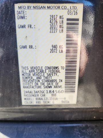 2016 NISSAN ALTIMA 2.5 #3301723362