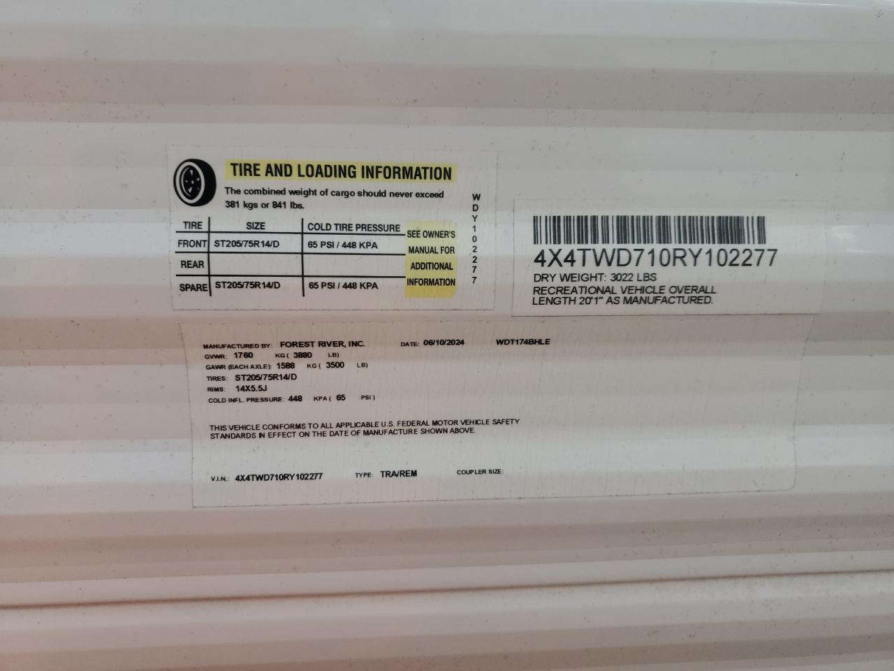 Lot #3271619335 2024 WILDWOOD FIFTH WHEE