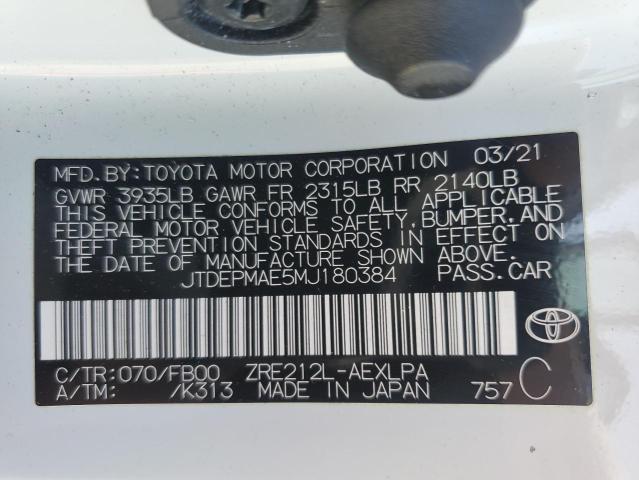 2021 TOYOTA COROLLA LE #3301858988