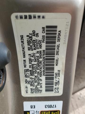 2010 TOYOTA COROLLA BA #3305055981