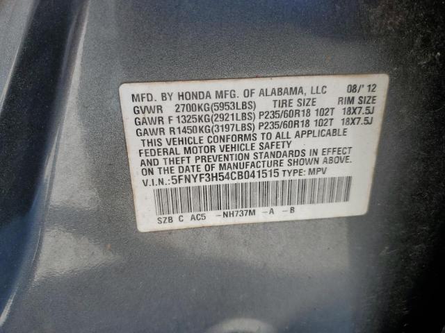 2012 HONDA PILOT #3295009666