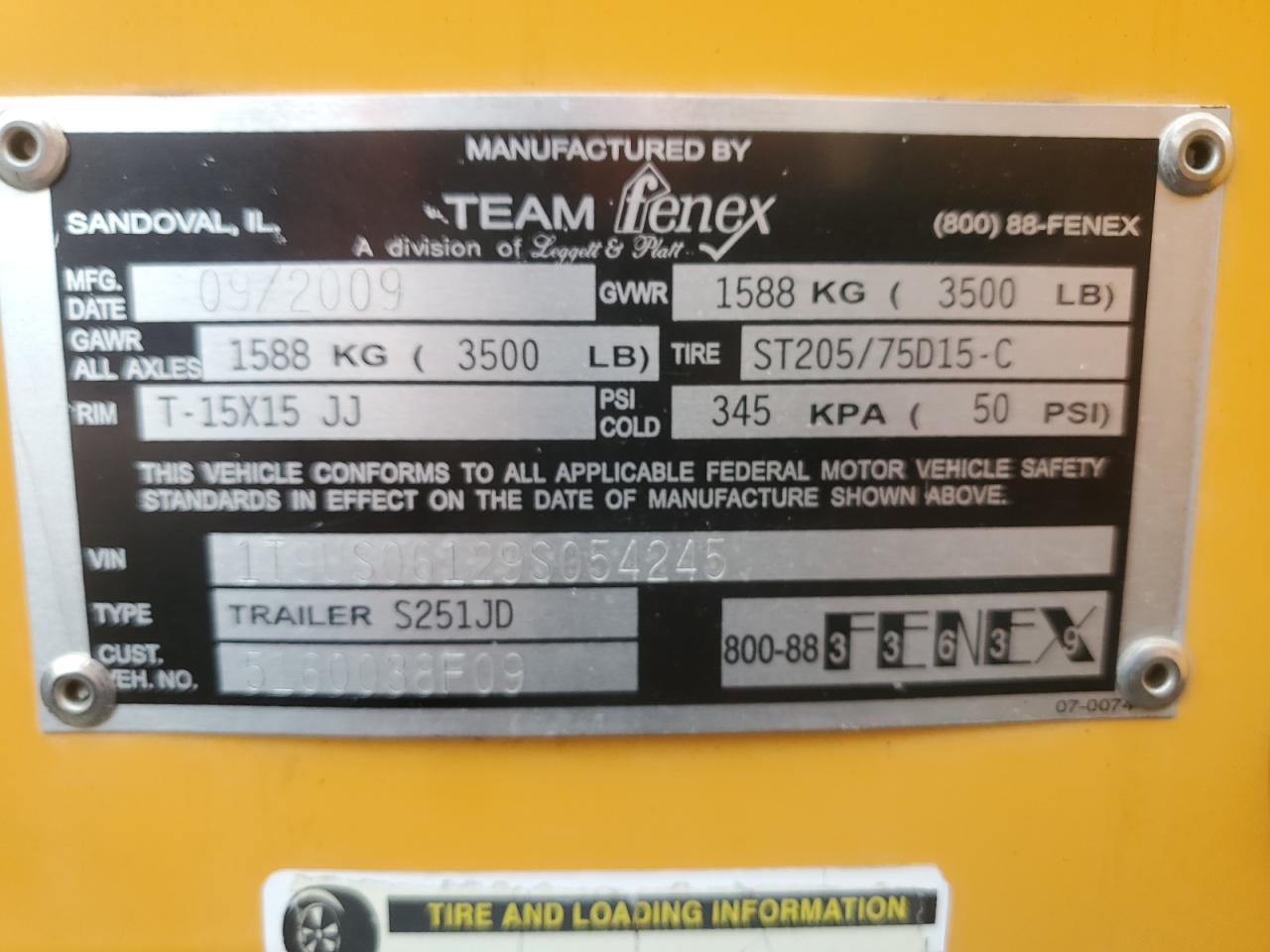 Lot #3270156784 2009 STAN TRAILER