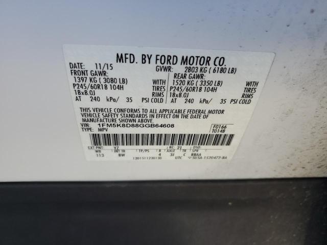 2016 FORD EXPLORER XLT #3280584440