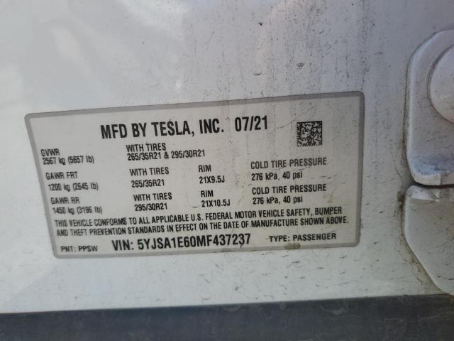 2021 TESLA MODEL S #3291326161