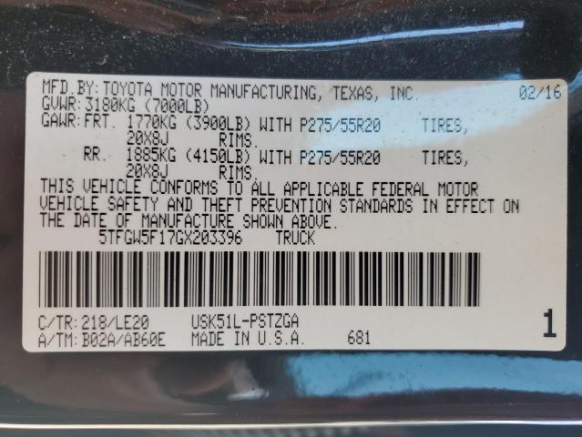 2016 TOYOTA TUNDRA CREWMAX 1794 5TFGW5F17GX203396