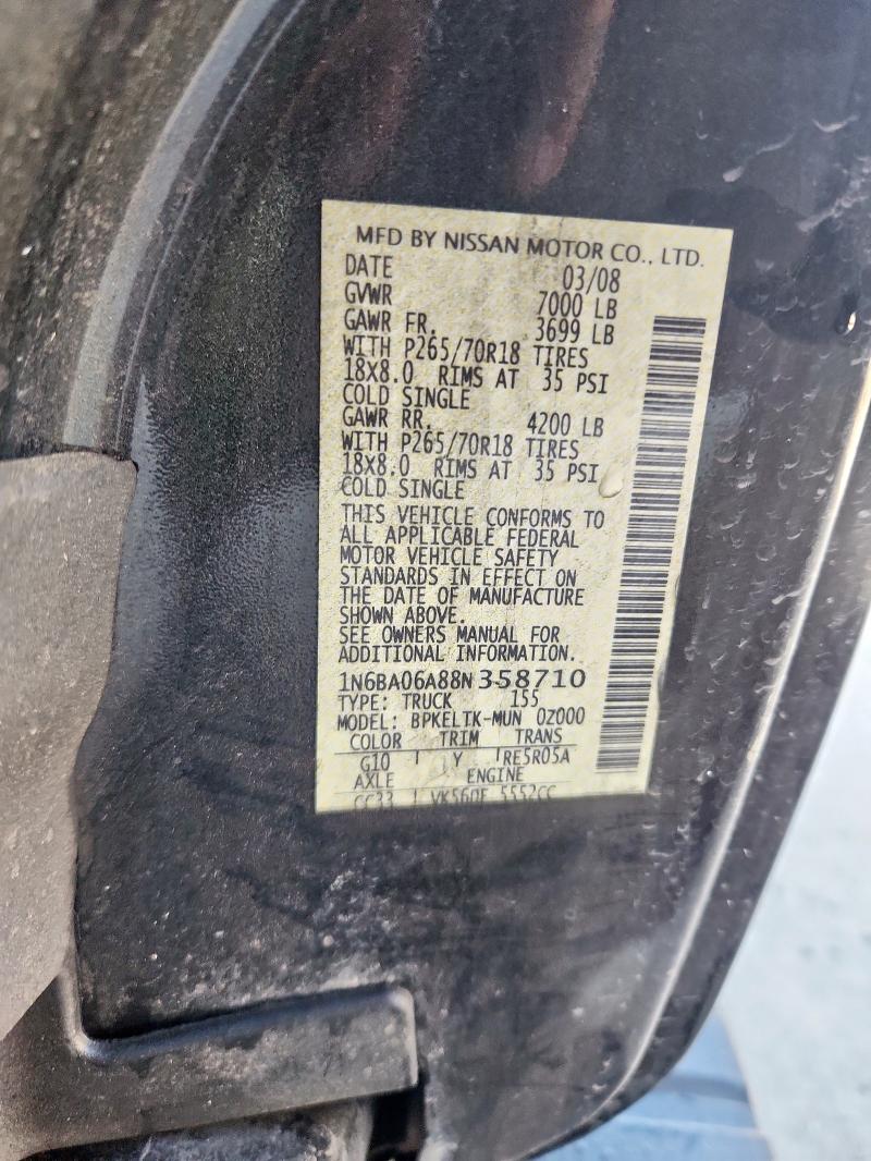 2008 NISSAN TITAN XE #3275572799