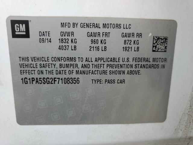 2015 CHEVROLET CRUZE LS 1G1PA5SG2F7108356