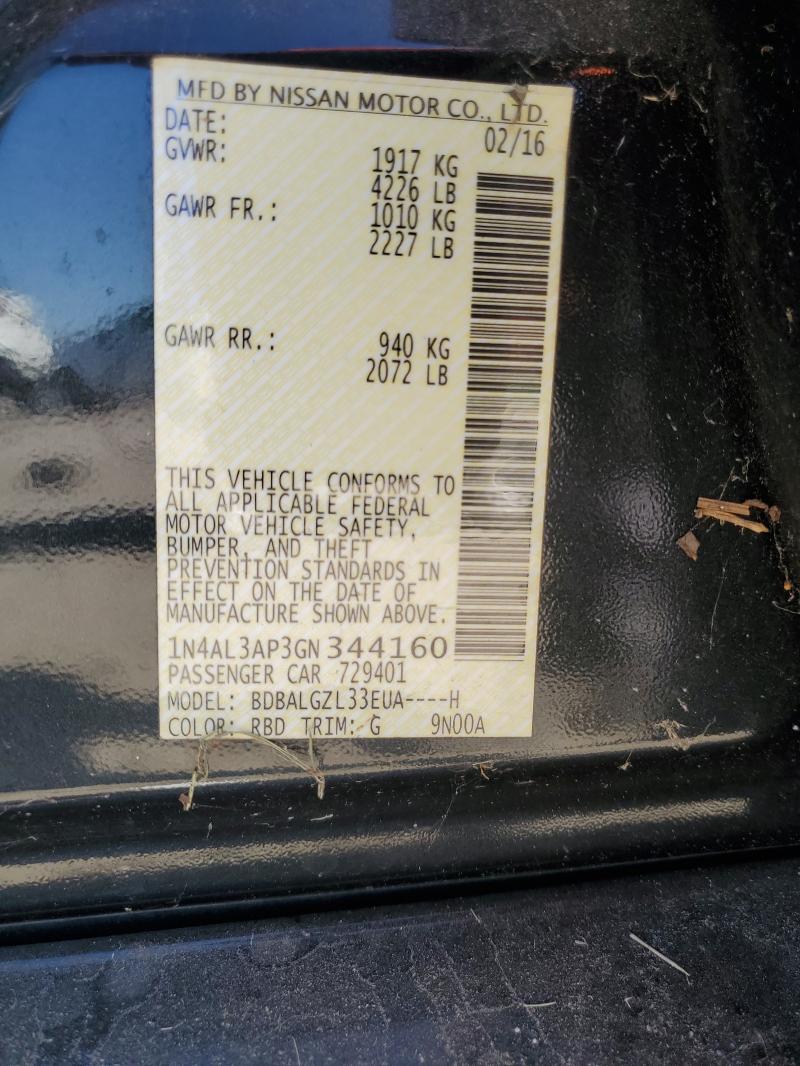 2016 NISSAN ALTIMA 2.5 - 1N4AL3AP3GN344160