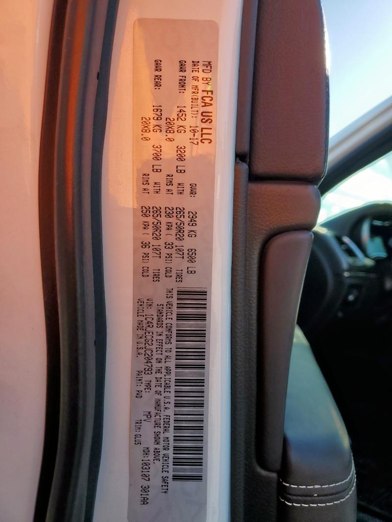 2018 JEEP GRAND CHER - 1C4RJECG2JC204793