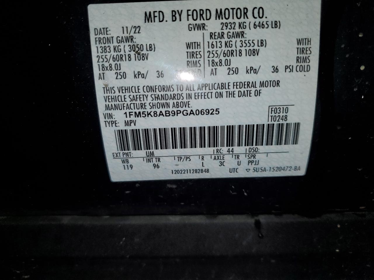 Lot #3301986437 2023 FORD EXPLORER P