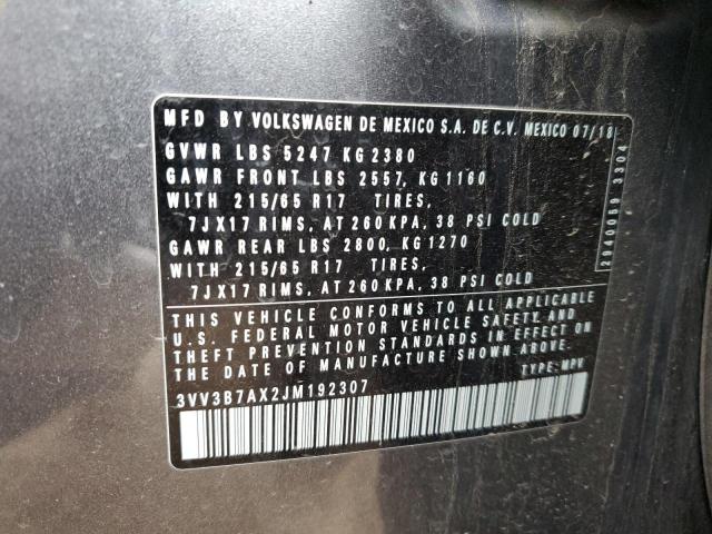 2018 VOLKSWAGEN TIGUAN SE #3284308038