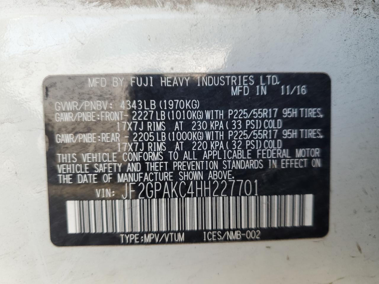 SUBARU CROSSTREK LIMITED