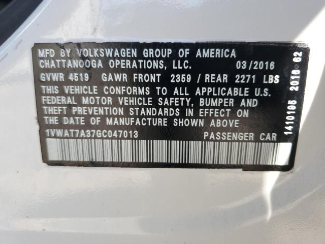 2016 VOLKSWAGEN PASSAT S - 1VWAT7A37GC047013