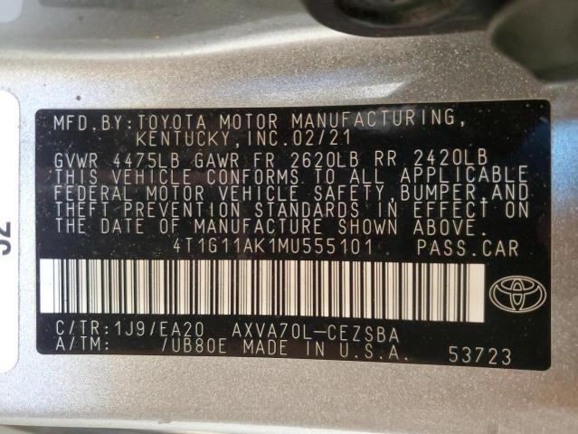 2021 TOYOTA CAMRY SE #3297131519
