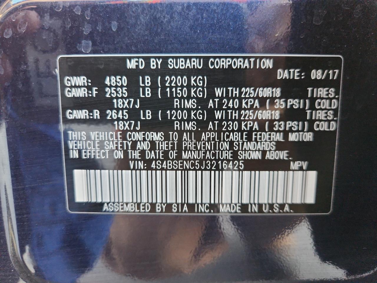 SUBARU OUTBACK 3.6R LIMITED