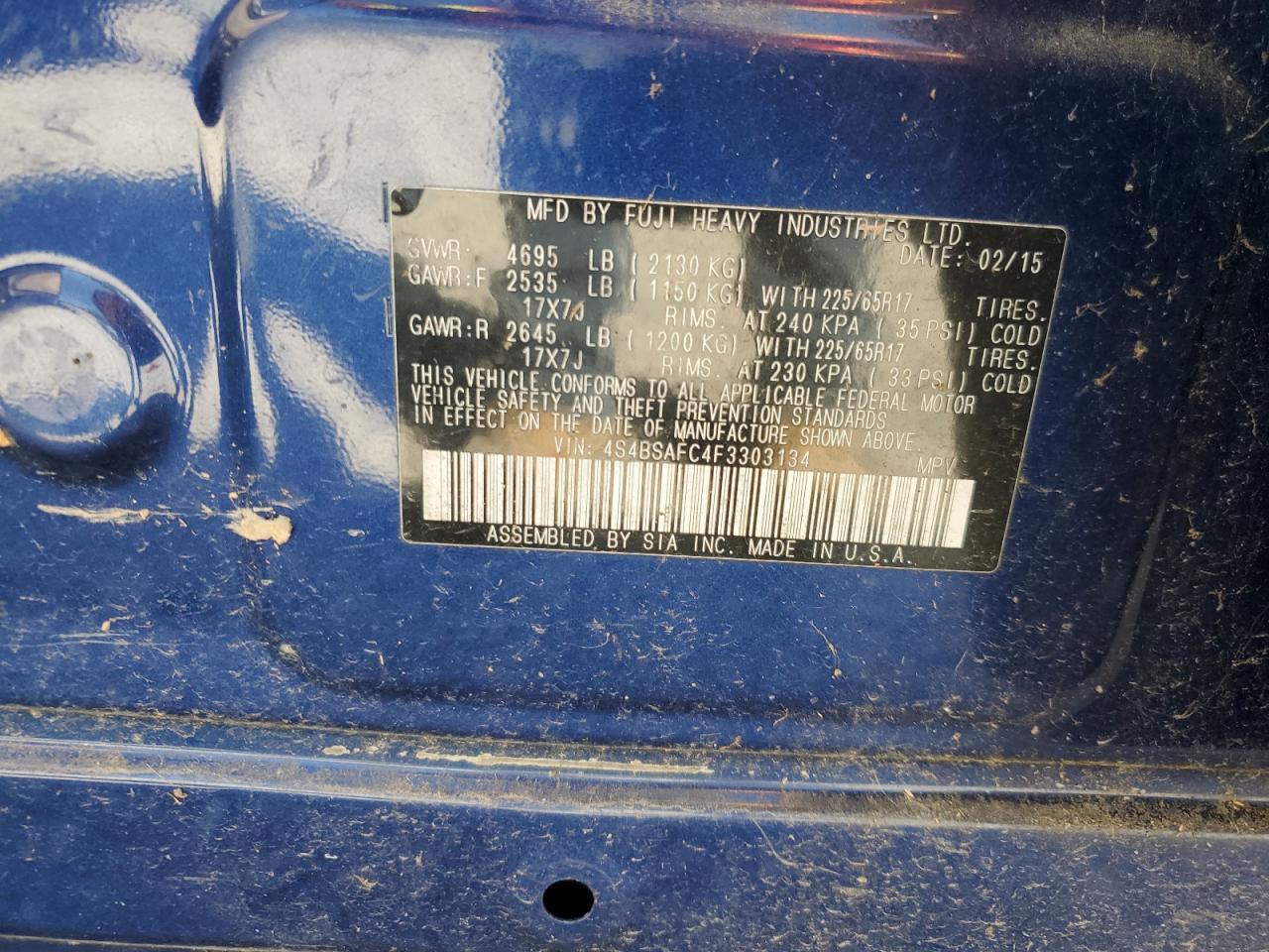 SUBARU OUTBACK 2.5I PREMIUM