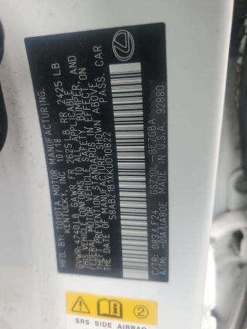 2019 LEXUS ES 350 58ABZ1B1XKU010822